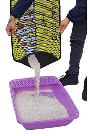 Aktunç Elekli Tuvalet Desenli Önü Kedi Kumu Paspası 60X120 cm DESEN 5