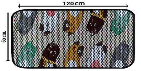 Aktunç Elekli Tuvalet Desenli Önü Kedi Kumu Paspası 60X120 cm DESEN 6