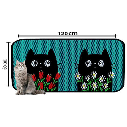 Aktunç Elekli Tuvalet Desenli Önü Kedi Kumu Paspası 60X120 cm DESEN 7