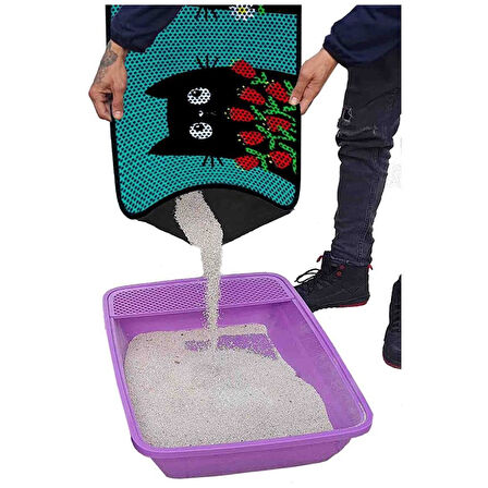 Aktunç Elekli Tuvalet Desenli Önü Kedi Kumu Paspası 60X120 cm DESEN 7