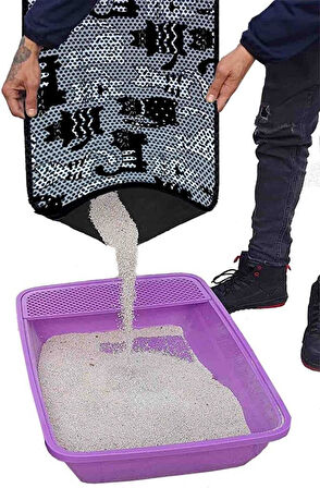 Aktunç Elekli Tuvalet Desenli Önü Kedi Kumu Paspası 60X120 cm DESEN 8