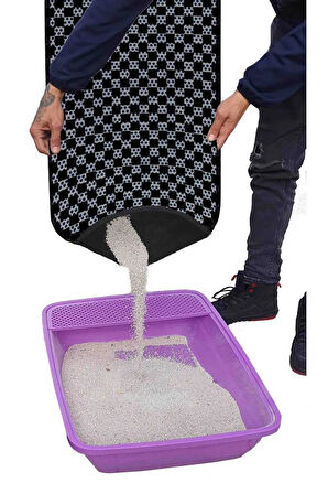 Aktunç Elekli Tuvalet Desenli Önü Kedi Kumu Paspası 60X120 cm DESEN 9