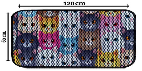 Aktunç Elekli Tuvalet Desenli Önü Kedi Kumu Paspası 60X120 cm DESEN 10