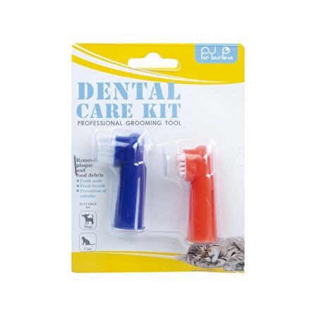 Orijin Pet Kedi Köpek Parmak Diş Fırçası 2'li Set