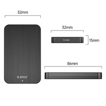 ORICO USB 3.1 Gen1 Type-C 6Gbps 2.5” inch SATA SSD Hard Disk Kutusu