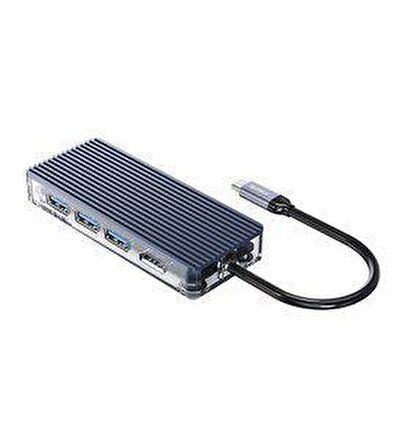 Orico 6 Portlu USB 3.0 100W RJ45 1000Mbps HDMI Çoklayıcı HUB Gri