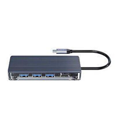 Orico 6 Portlu USB 3.0 100W RJ45 1000Mbps HDMI Çoklayıcı HUB Gri