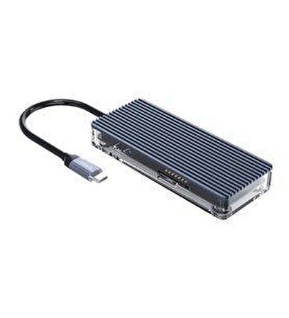 Orico 7 Portlu USB 3.0 100W HDMI TF/SD Kart Okuyucu Çoklayıcı HUB Gri