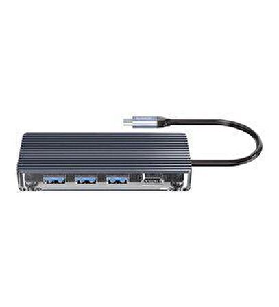 Orico 7 Portlu USB 3.0 100W HDMI TF/SD Kart Okuyucu Çoklayıcı HUB Gri