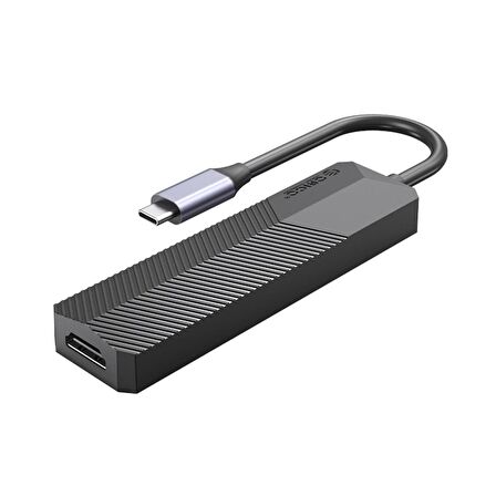ORICO Type-C Bağlantılı PD55W 2 USB Portlu HDMI Type-C TF/SD Docking Station Siyah