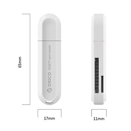 Orico CRS21 USB 3.0 SD TF Micro SD Kart Okuyucu Beyaz