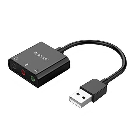 Orico USB 2.0 TRS / TRRS 3.5mm Jack Girişli Harici Ses Kartı Siyah