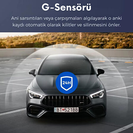 Coofbe GPS Mobil Uygulamalı 4K 170° Geniş Açı Gece Görüşlü Ön Arka Akıllı Araç İçi Kamera Park Modu G-sensor WiFi