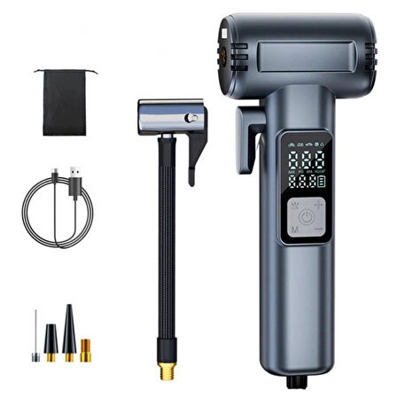 Coofbe 150PS 6000mAh 4in1 Emniyet Kemer Kesici Cam Kırıcı Araç Lastik Şişirme Pompası Komprosor Powerbank