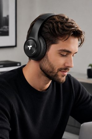 Bluetooth Kulaklık Kulak Üstü Kablosuz Stereo Kulaklık P68 Siyah