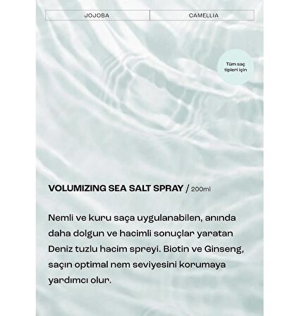 Matsu Volumizing Sea Salt Deniz Tuzu Etkili Hacim Spreyi 200ml