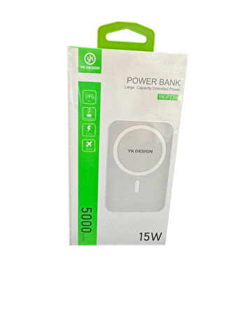 YK Design P736 Wireless Magnetic Magsafe Powerbank Kablosuz 15W 5000 mAh