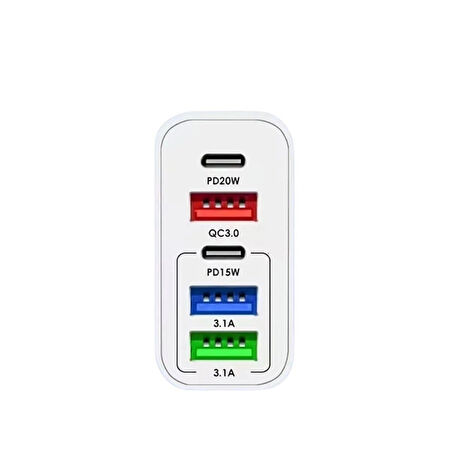 YK Design YK-SR104 65W Şarj Başlığı 3 USB + 2 PD