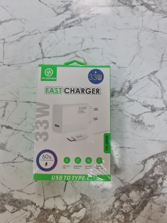 YK Desing YK-SR68 33W Watt Turbo Hızlı Şarj Cihazı Adaptörü ve Kablosu - 30W Beyaz