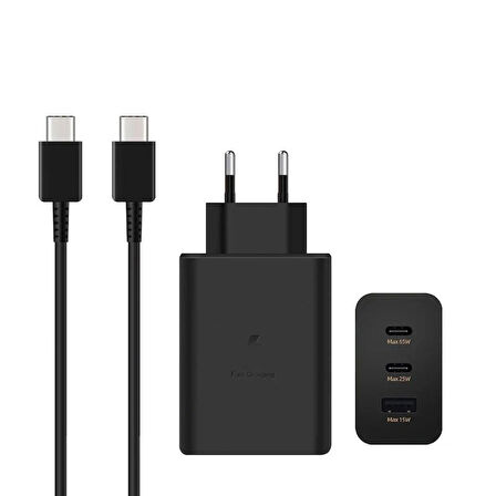 YK Design Samsung Tüm Modellere Uyumlu 3in 1 Hızlı 65w Usb-c Şarj Adaptörü YK-SR66