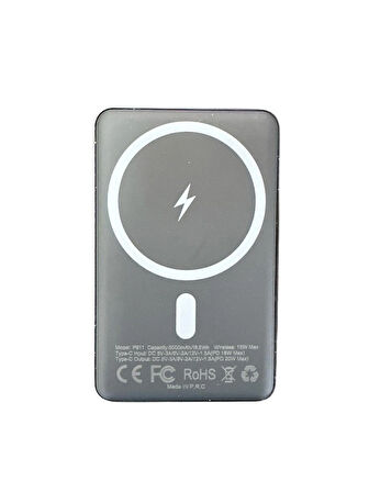 YK Design P911 Wireless Magnetic Magsafe Powerbank Kablosuz 15W 5000 mAh