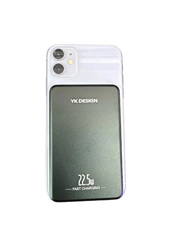 YK Design P911 Wireless Magnetic Magsafe Powerbank Kablosuz 15W 5000 mAh