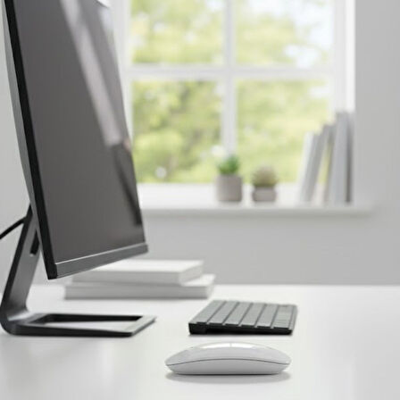 BUFFER® Beyaz Renkli Ergonomik Sessiz Kablosuz Mouse – USB Alıcılı, Ofis ve Oyun İçin Konforlu Bilgi