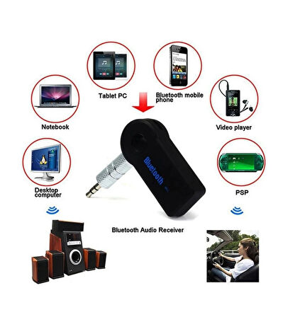  Kablosuz Bluetooth Aux Araç Kiti 5,0 Bluetooth Yeni Sürüm 3,5 Jack Girişli
