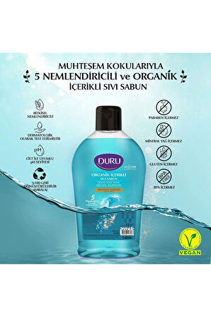 Duru Sıvı Sabun Organik İçerikli Okyanus Tazeliği 1500 ml x 3 adet
