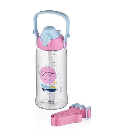 Uzspace Pipetli Çocuk Matarası 680Ml Pembe