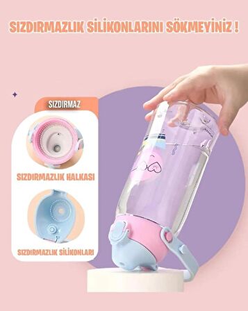 Uzspace Pipetli Çocuk Matarası 680Ml Pembe