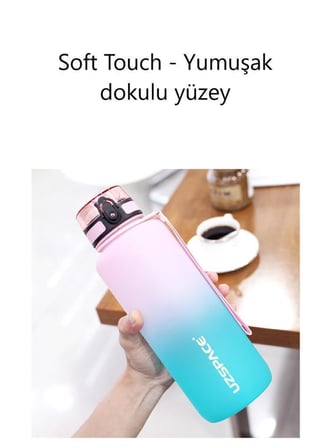Uzspace Tritan Su Matarası 1500Ml VGN3056 Pembe Turkuaz