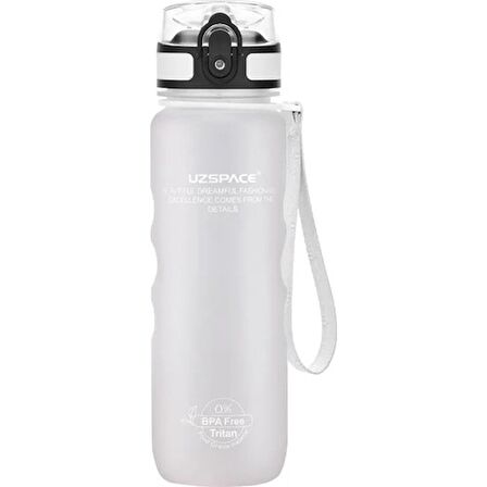 Uzspace 500ML Tutma Destekli Soft-Touch Tritan Su Matarası (Beyaz) 1215