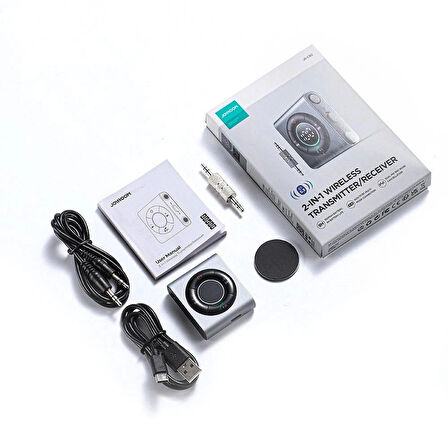 Joyroom JR-CB2 Wireless Transmitter  2'si 1 Arada Kablosuz Verici/Alıcı-Koyu Grı