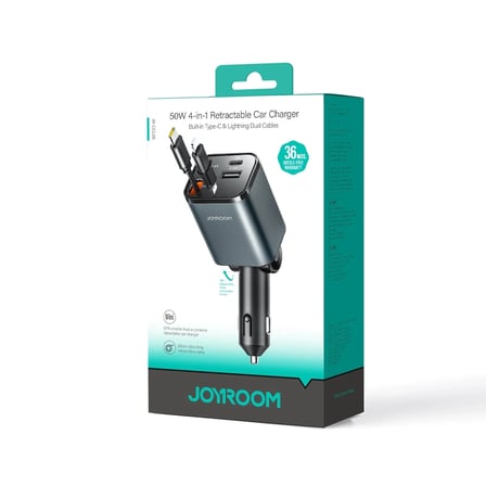 Joyroom 50W 4 Port pd+Usb+Çekmeli Araç Şarj Çakmaklık