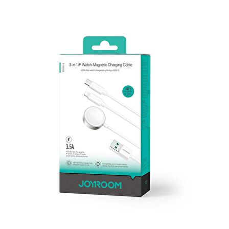 Joyroom 3'ü 1 Arada Watch Magnetic Şarj + Lightning + Type-C Kablo