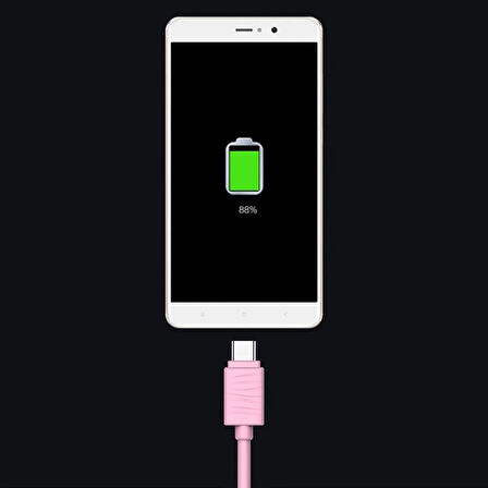 Joyroom JR-S118 Type-C USB Hızlı Şarj ve Data Kablosu 1m Pembe
