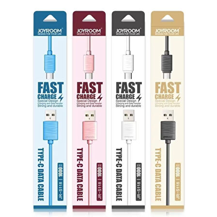 Joyroom JR-S118 Type-C USB Hızlı Şarj ve Data Kablosu 1m Siyah