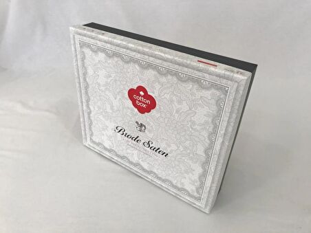 Cotton Box Brode Nakışlı Çift Kişilik Saten Nevresim Takımı King Antrasit