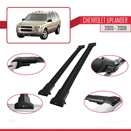 Chevrolet Uplander 2005-2009 Arası ile Uyumlu FLY Model Ara Atkı Tavan Barı Siyah 2 Adet
