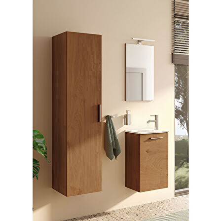 VitrA Mia 69565 Banyo Dolabı Seti Kapaklı 40 Cm Altın Meşe