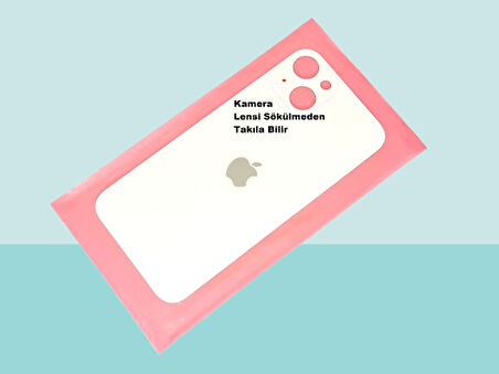 Tkgz - iPhone 13 Arka Pil Batarya Kapağı - Cam kapak Geniş Lens Deliği - GOLD