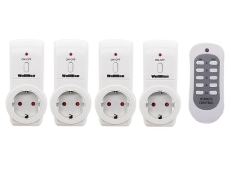 WellHise Priz 4'lü Uzaktan Kumandalı Priz 4+1 3680W Çocuk Korumalı Priz