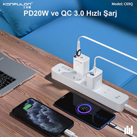 Konfulon C69Q 20W PD Seyahat Şarj Cihazı