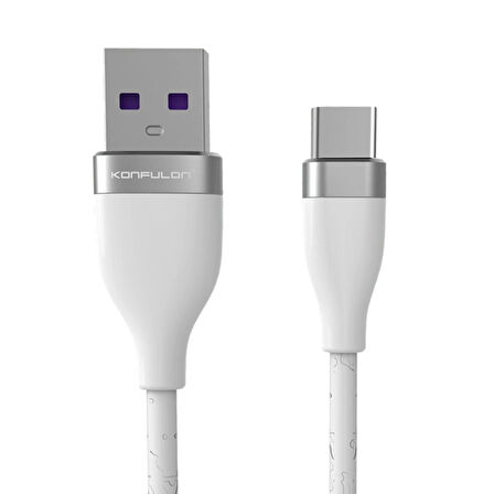 Konfulon S84 Seramik Uçlu 3.1A Type-C Kablo 1M - Beyaz