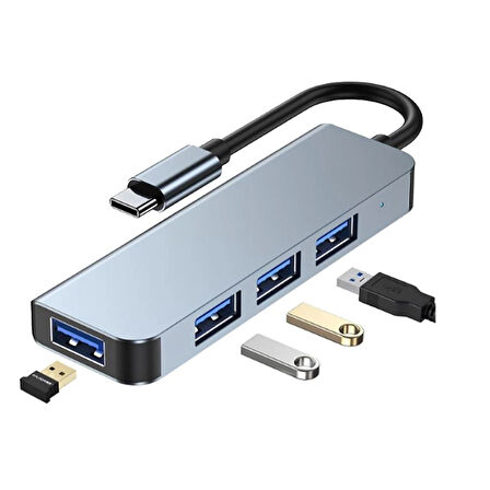 BYL-2013T Type-C 4 Port USB HUB 3.0 - 2.0 Yeni Nesil Çoğaltıcı Çevirici Çoklu Switch