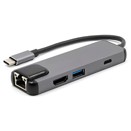  StarkTech BYL-2017 Type C To Ethernet + Usb + Hdmı + Kart Okuyucu Hub