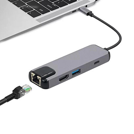  StarkTech BYL-2017 Type C To Ethernet + Usb + Hdmı + Kart Okuyucu Hub