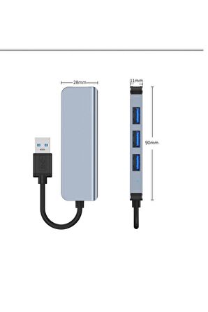 Byl-2013u 4 In 1 Usb 3.0 & 2.0 Hub Alüminyum Gövde Usb Çoklayıcı Hub