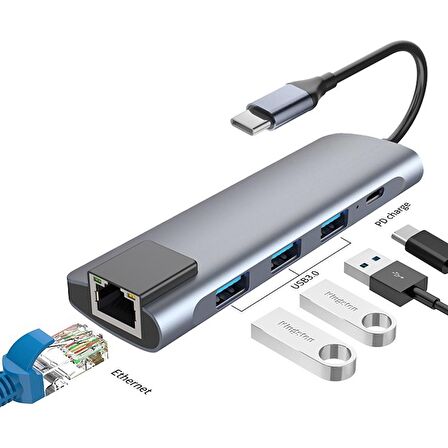 Concord Support Byl-2017l Type-c Hdtv/ Sd/ Tf/ Usb3.0/ Usb-c/ Pd/ Lan Çevirici